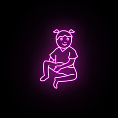 Early childhood girls neon icon. Simple thin line, outline vector of generation icons for ui and ux, website or mobile application