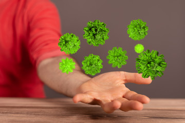 contagious coronavirus pandemic, dangerous virus outbreak 3d.