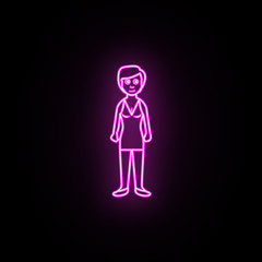 The first period of maturity of a woman neon icon. Simple thin line, outline vector of generation icons for ui and ux, website or mobile application