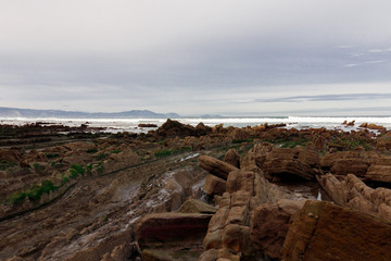 rocky beach in the basque country