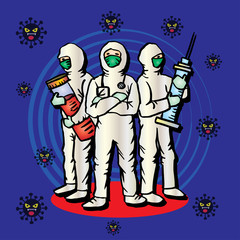 The medical team is ready to fight coronavirus.