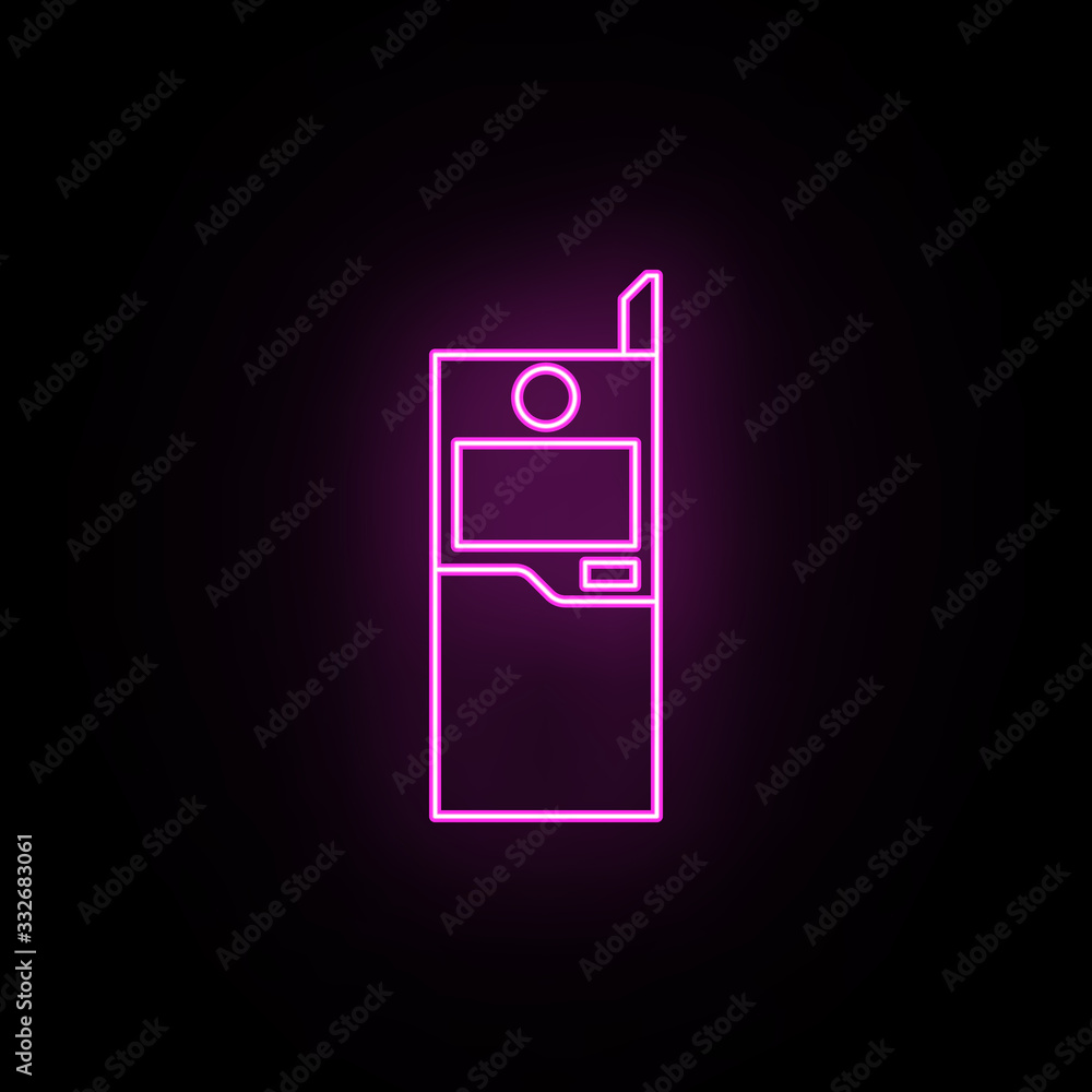 Poster generation phones with a cover neon icon. simple thin line, outline vector of generation icons for u