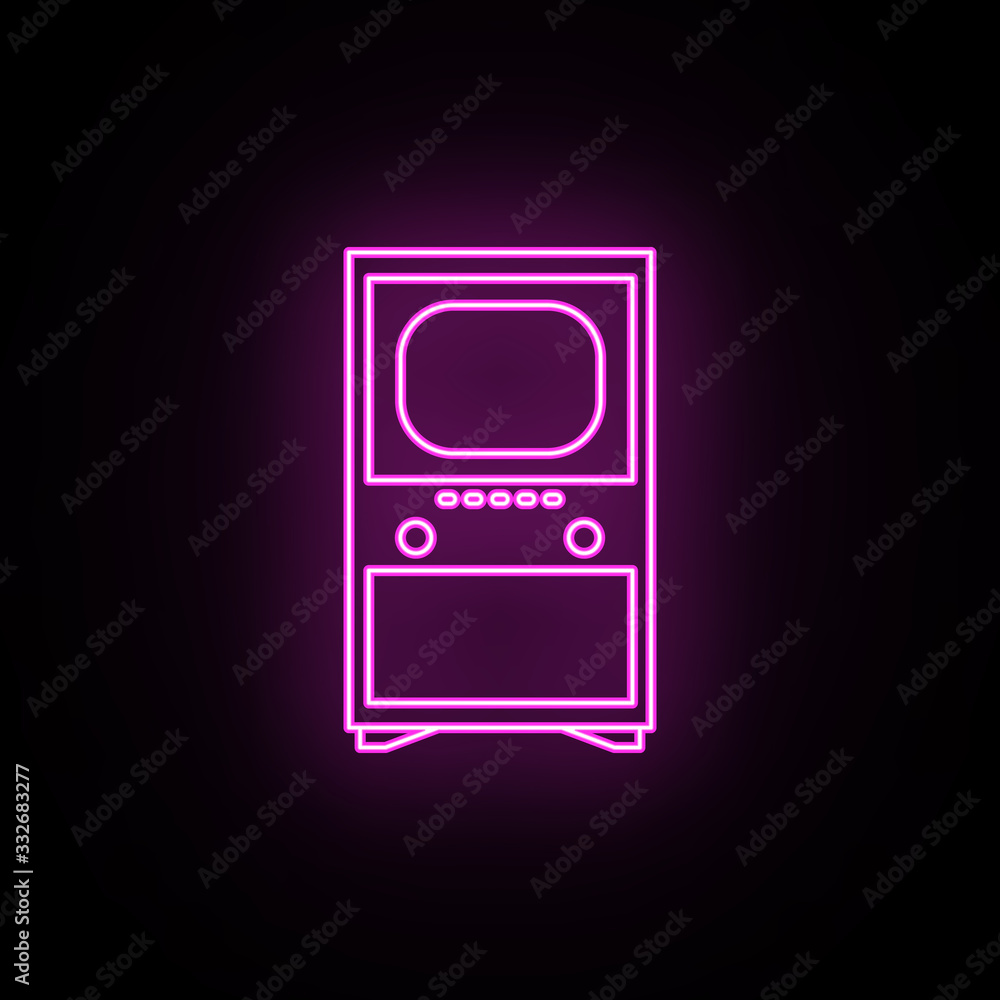 Aufkleber first tv neon icon. simple thin line, outline vector of generation icons for ui and ux, website or m