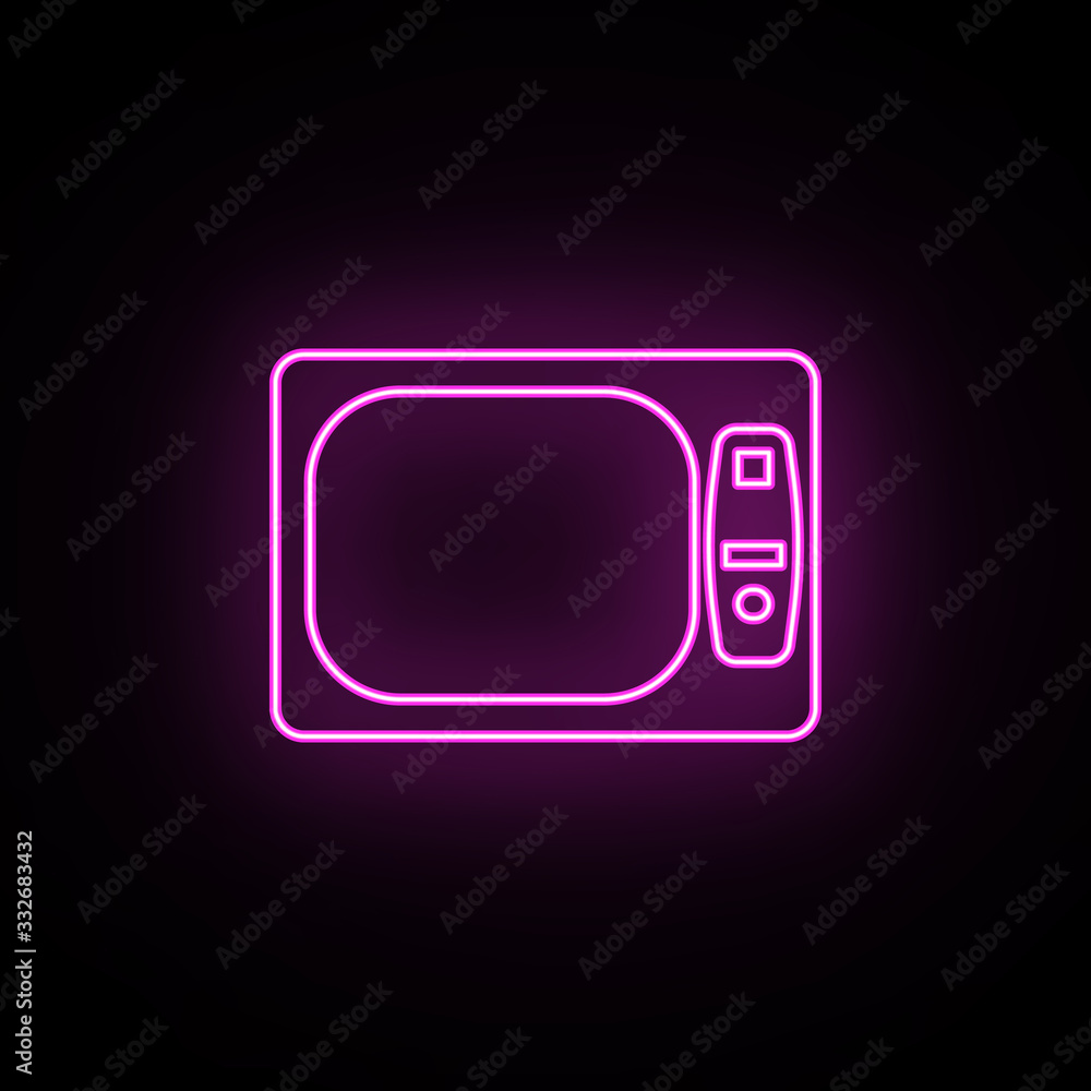 Poster light black and white tv neon icon. simple thin line, outline vector of generation icons for ui and 