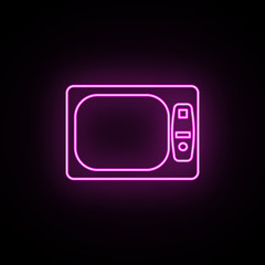 Light black and white tv neon icon. Simple thin line, outline vector of generation icons for ui and ux, website or mobile application