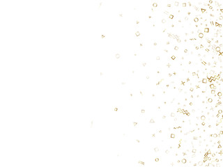 Memphis style geometric confetti vector background of triangle circle square shapes, chevron wavy lines.