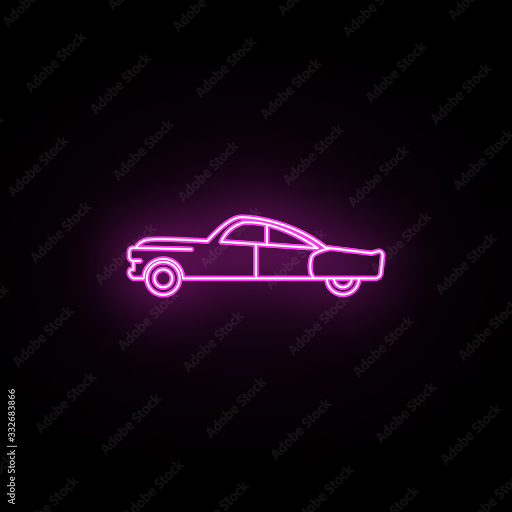 Poster car of the fifties neon icon. simple thin line, outline vector of generation icons for ui and ux, we