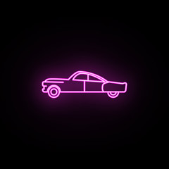 Obraz na płótnie Canvas Car of the fifties neon icon. Simple thin line, outline vector of generation icons for ui and ux, website or mobile application