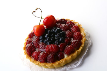 fresh fruitcake with blueberry berry