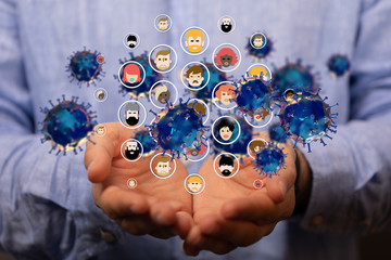epidemic digital virus  3d protection.