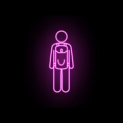 Man with barrel neon icon. Simple thin line, outline vector of male bag and luggage icons for ui and ux, website or mobile application
