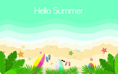 Fototapeta na wymiar Summer sea, ocean and beach postcard
