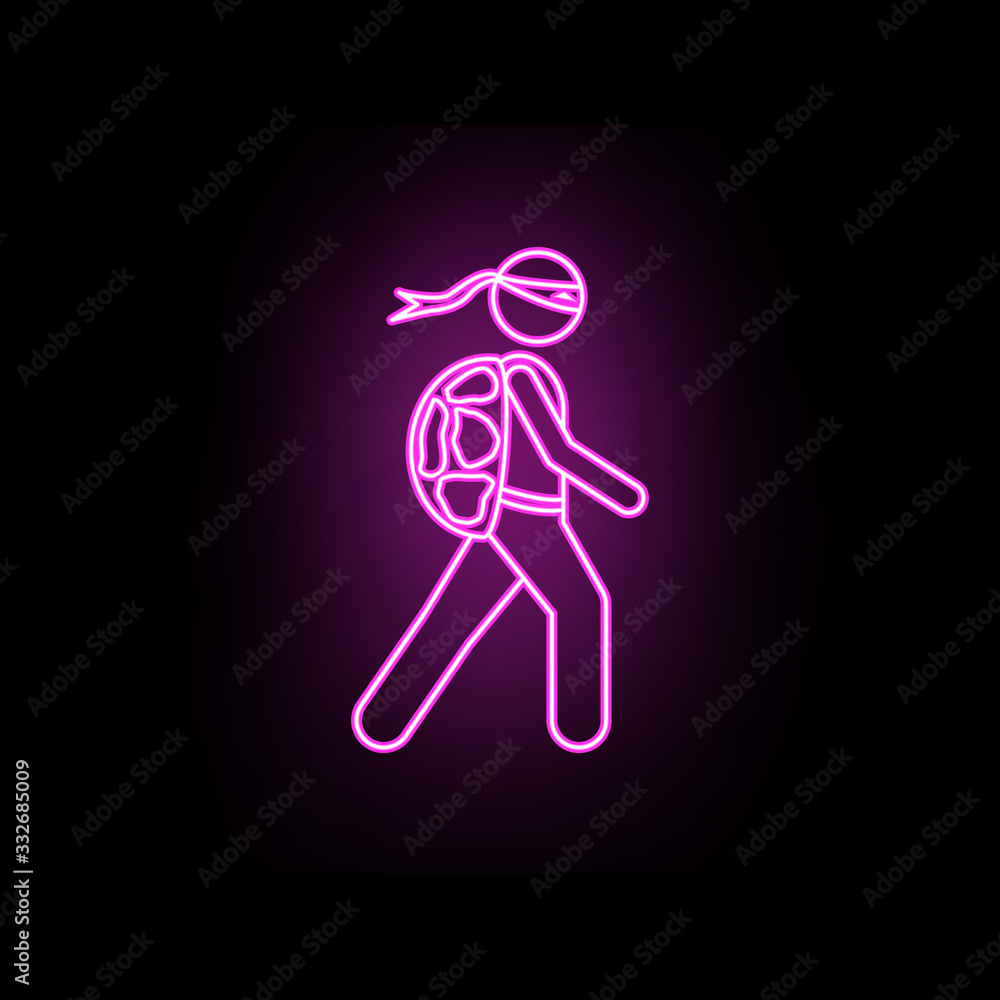 Aufkleber man with turtle shell neon icon. simple thin line, outline vector of male bag and luggage icons for 
