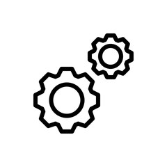 Cog Vector Icon Line Illustration