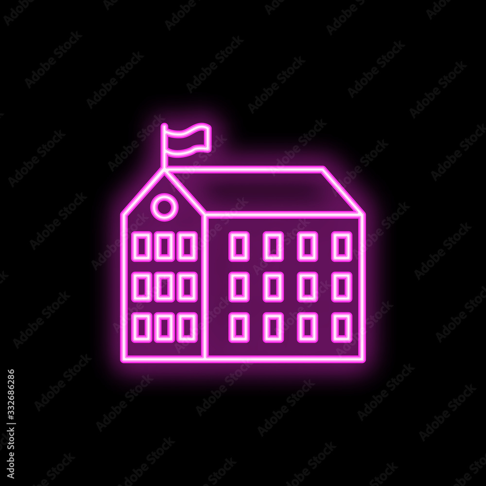 Poster school establishment neon icon. simple thin line, outline vector of school icons for ui and ux, webs