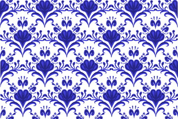 Blue lines seamless pattern on a white background. Suitable for tile, textile, holiday packaging, wallpaper
