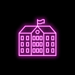 School building neon icon. Simple thin line, outline vector of school icons for ui and ux, website or mobile application