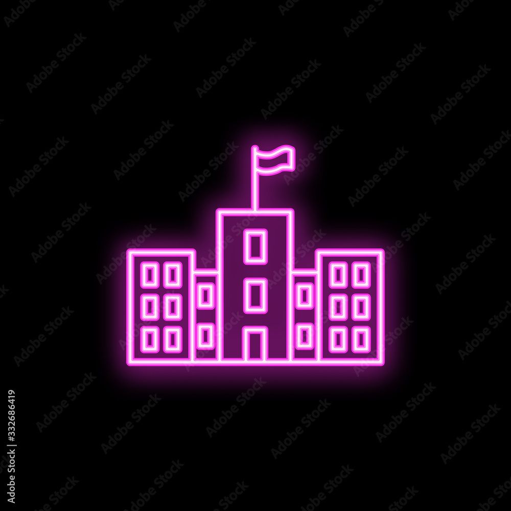 Poster school neon icon. simple thin line, outline vector of school icons for ui and ux, website or mobile 