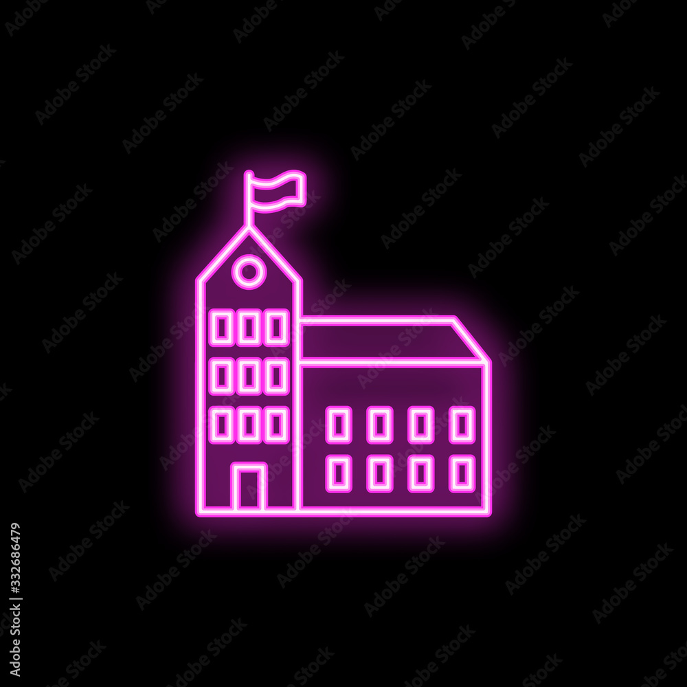 Poster school neon icon. simple thin line, outline vector of school icons for ui and ux, website or mobile 