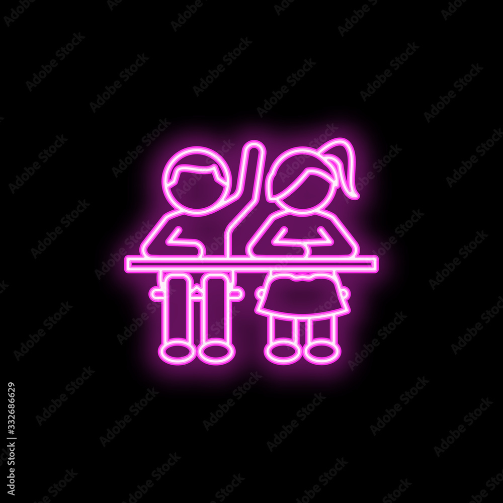 Poster pupils neon icon. simple thin line, outline vector of school icons for ui and ux, website or mobile 