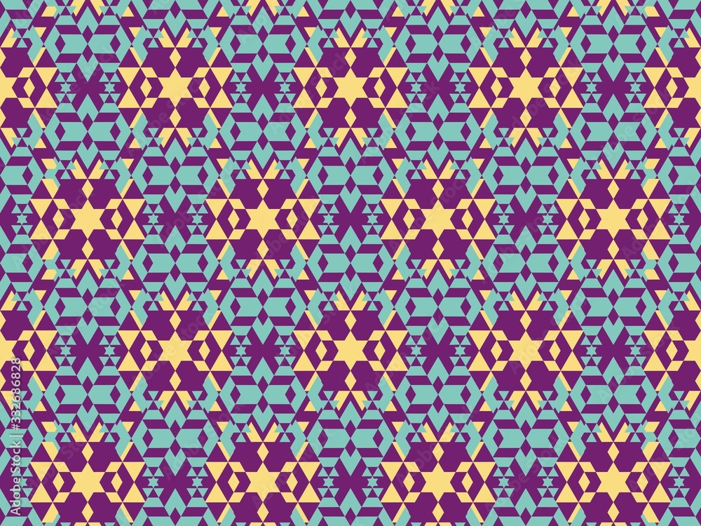 Poster seamless bright spring pattern with and mosaic.