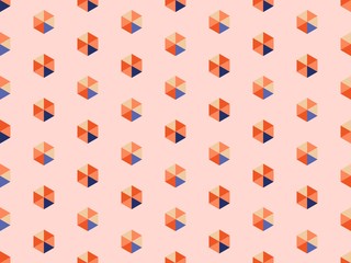 Seamless bright spring pattern with  geometry and   hexagon.