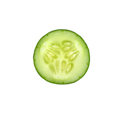 sliced cucumber isolated on white background