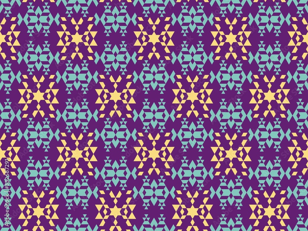 Poster bright colors of seamless pattern with pattern and geometry.