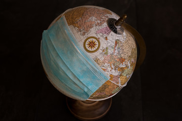Planet Earth in a protective mask
