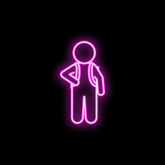 Schoolboy neon icon. Simple thin line, outline vector of school icons for ui and ux, website or mobile application