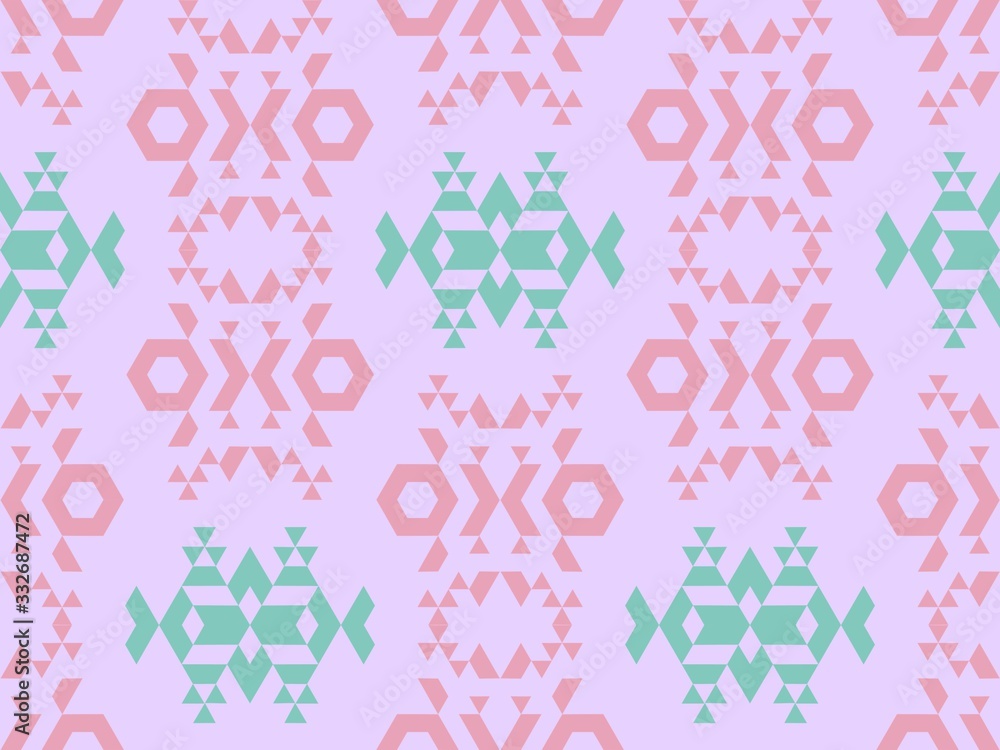 Poster bright colors of seamless pattern with geometry and rhombus.