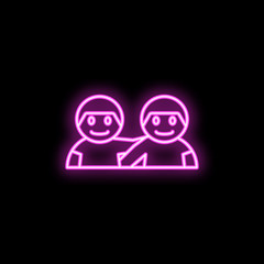 School friends neon icon. Simple thin line, outline vector of school icons for ui and ux, website or mobile application