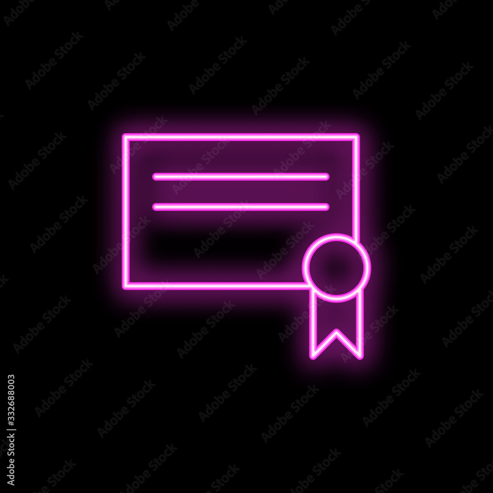 Aufkleber certificate of completion neon icon. simple thin line, outline vector of school icons for ui and ux,