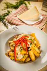 rigatoni Parmesan with pepper