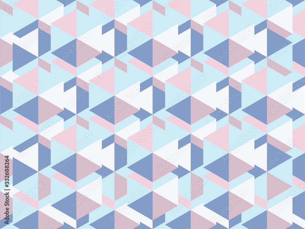 Poster  mosaic and  hexagon on a seamless spring pattern.