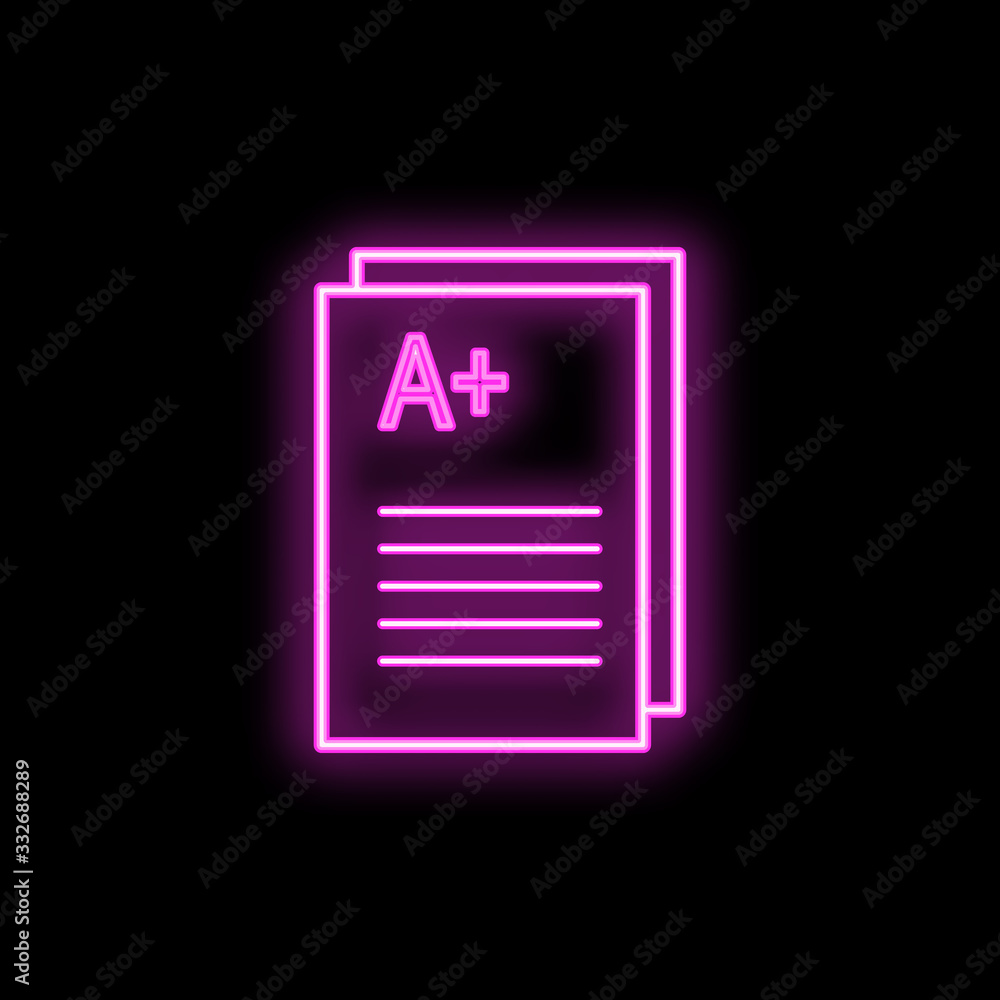 Poster school marks neon icon. simple thin line, outline vector of school icons for ui and ux, website or m