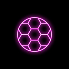 Fototapeta premium Soccer ball neon icon. Simple thin line, outline vector of school icons for ui and ux, website or mobile application