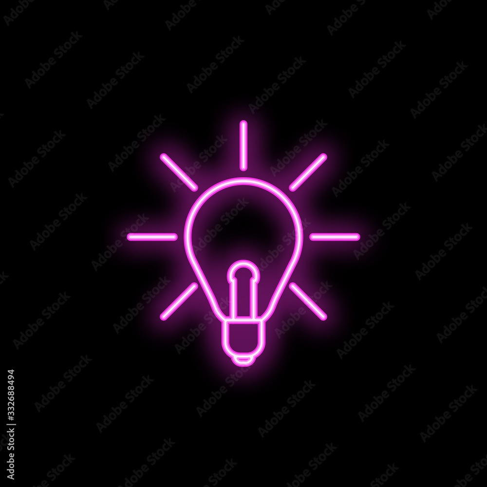 Aufkleber light of ideas neon icon. simple thin line, outline vector of school icons for ui and ux, website or