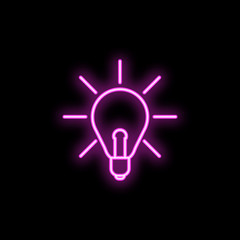 Light of ideas neon icon. Simple thin line, outline vector of school icons for ui and ux, website or mobile application
