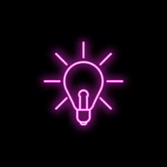 Light of ideas neon icon. Simple thin line, outline vector of school icons for ui and ux, website or mobile application