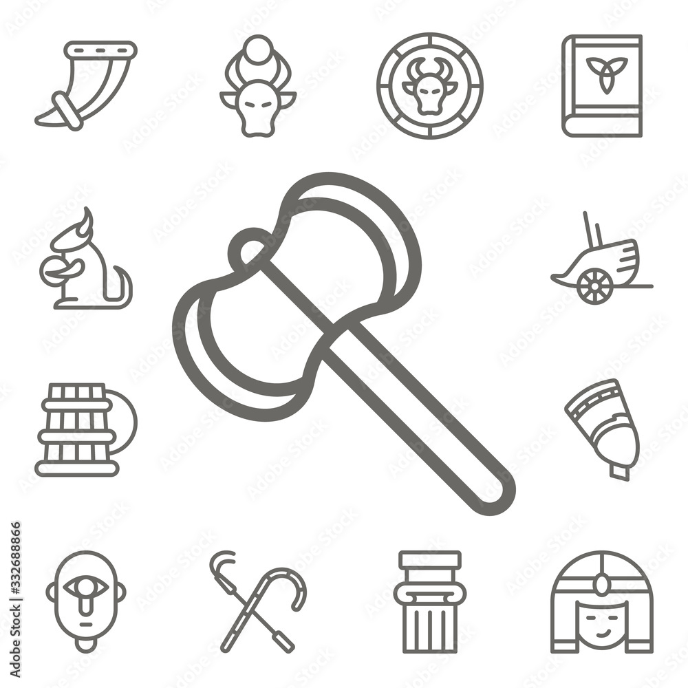 Aufkleber axe icon. mythology icons universal set for web and mobile