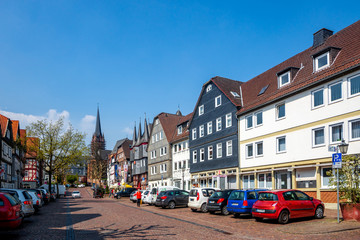 Fototapeta na wymiar Historische Altstadt, Frankenberg, Eder, Hessen, Deutschland 