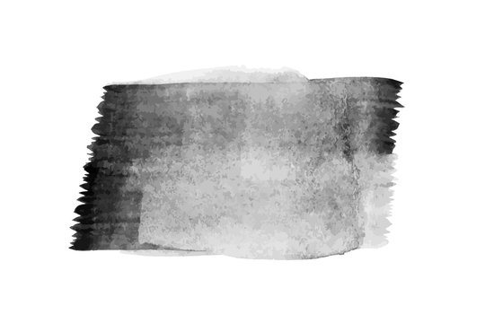 Grunge Black Water Color Texture Stripe Brush On White Background