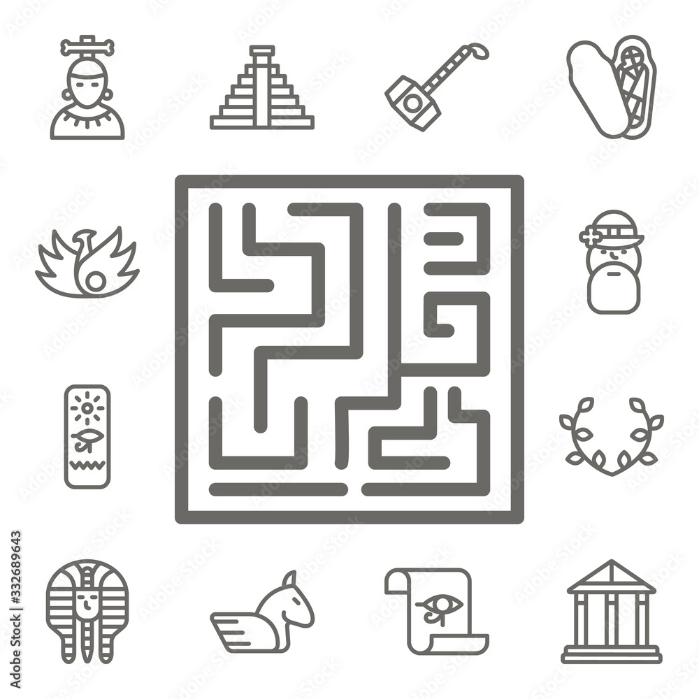 Poster labyrinth icon. mythology icons universal set for web and mobile