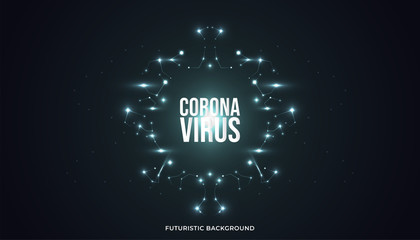 Fototapeta premium Coronavirus Background with Futuristic Style