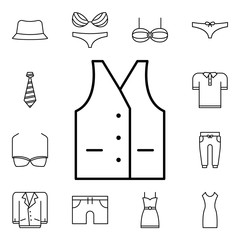 Vest icon. Detailed set of clothes icons. Premium quality graphic design. One of the collection icons for websites, web design, mobile app