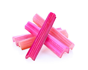 Stalk of a Swiss chard, isolated on a white background