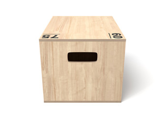 3d rendering of white crossfit box isolated on white background