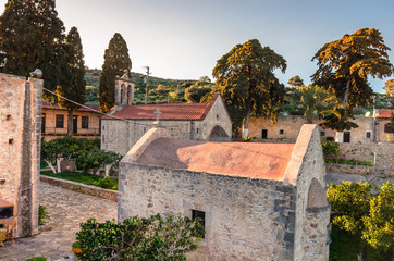 Fototapeta na wymiar Historical Cretan monasteries and churches.