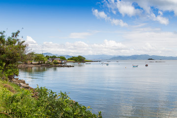 Fototapeta na wymiar Florianópolis/ SC/ Brazil Fisherman's houses and nature on Florianópolis Island, at 